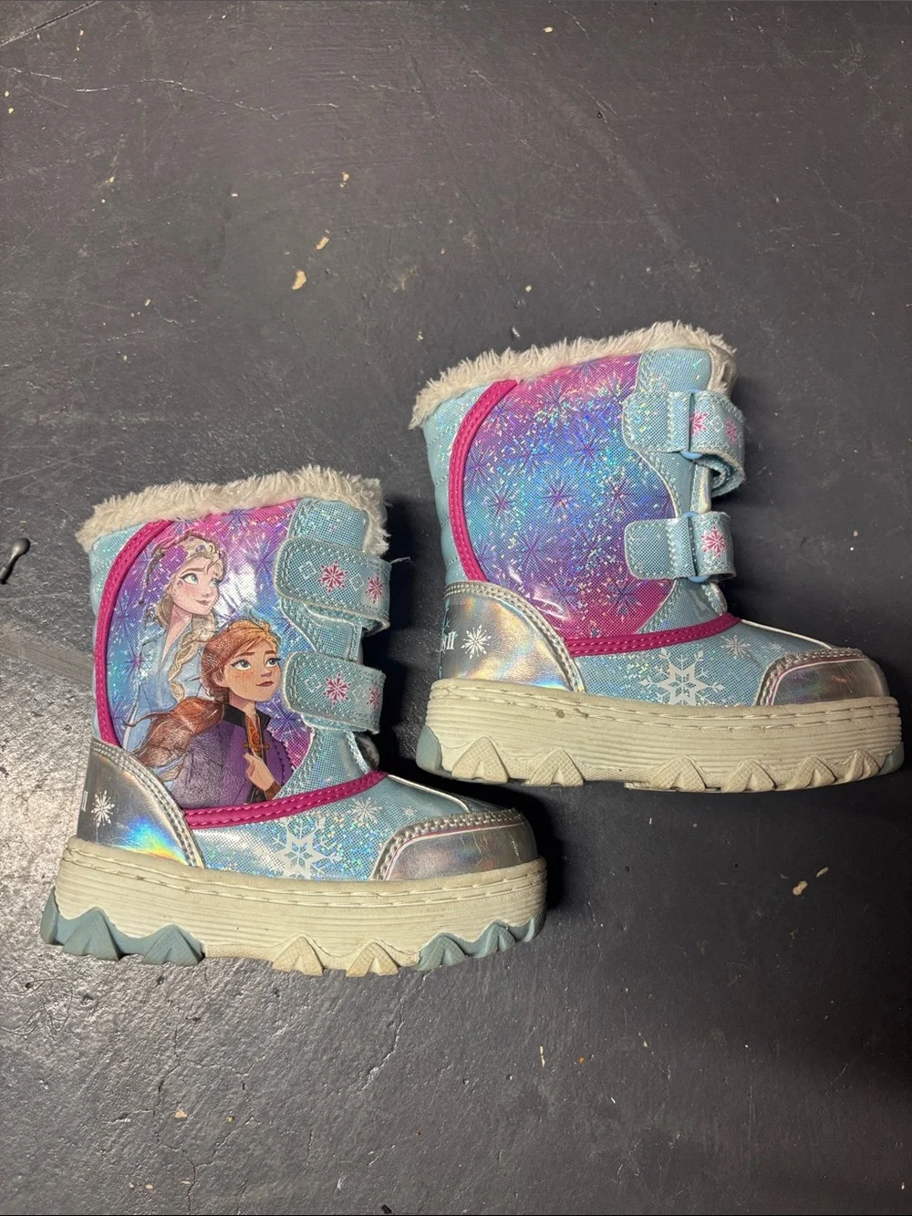 Girls' Snow Boots with Frozen 2 Characters - Blue & Pink